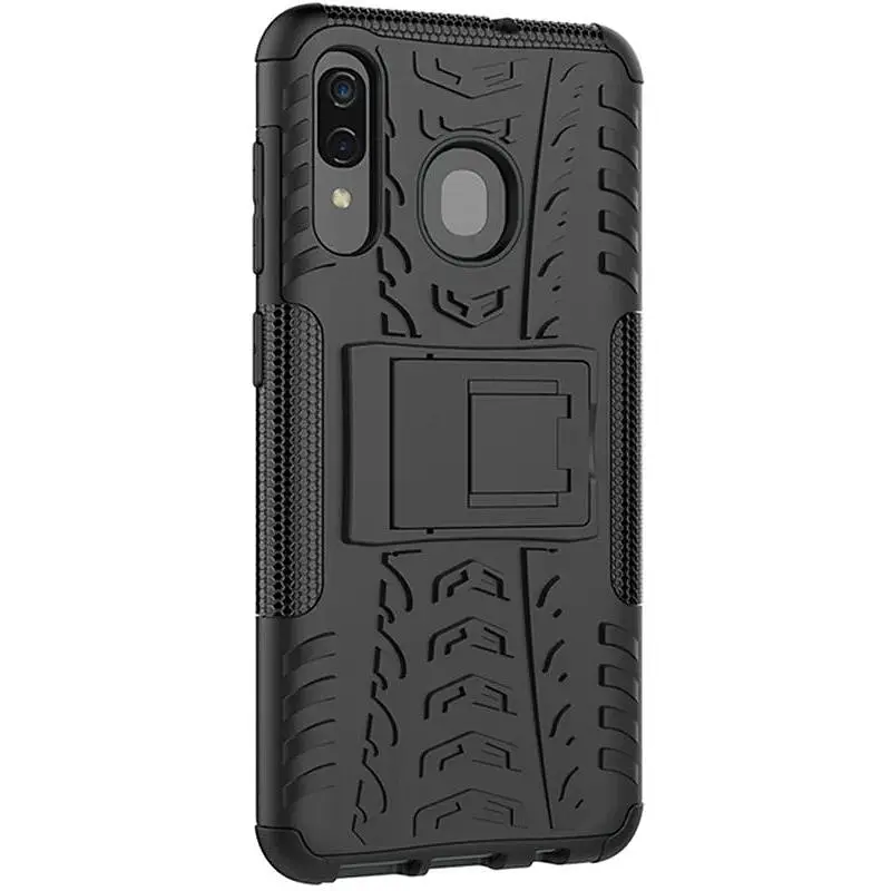 Чохол-накладка Toto Dazzle Kickstand 2 in 1 Case Samsung Galaxy A20/A30 Black - фото 4