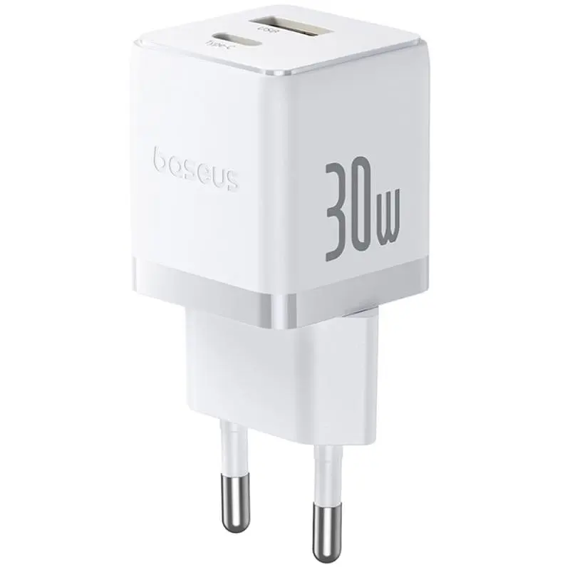 МЗП Palm Fast Charger 30W (1USB-A/1C) (P1011160A) Moon White Baseus teh0029603 - фото 2
