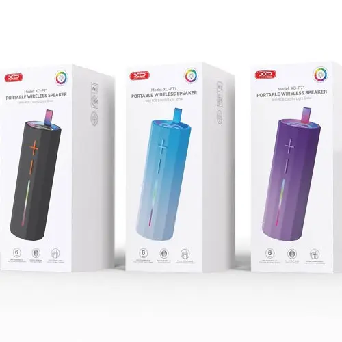 Акустична система XO F71 Hidden Carrying Handle Cylinder LED Dazzle Speaker Фіолетова - фото 2