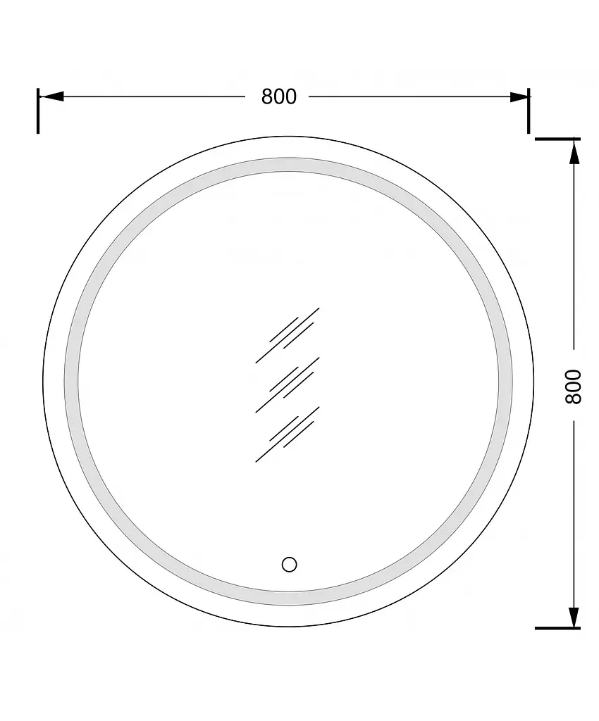 Дзеркало Мойдодир з LED підсвіткою Sunny 80x80 з сенсором, Білий - фото 5