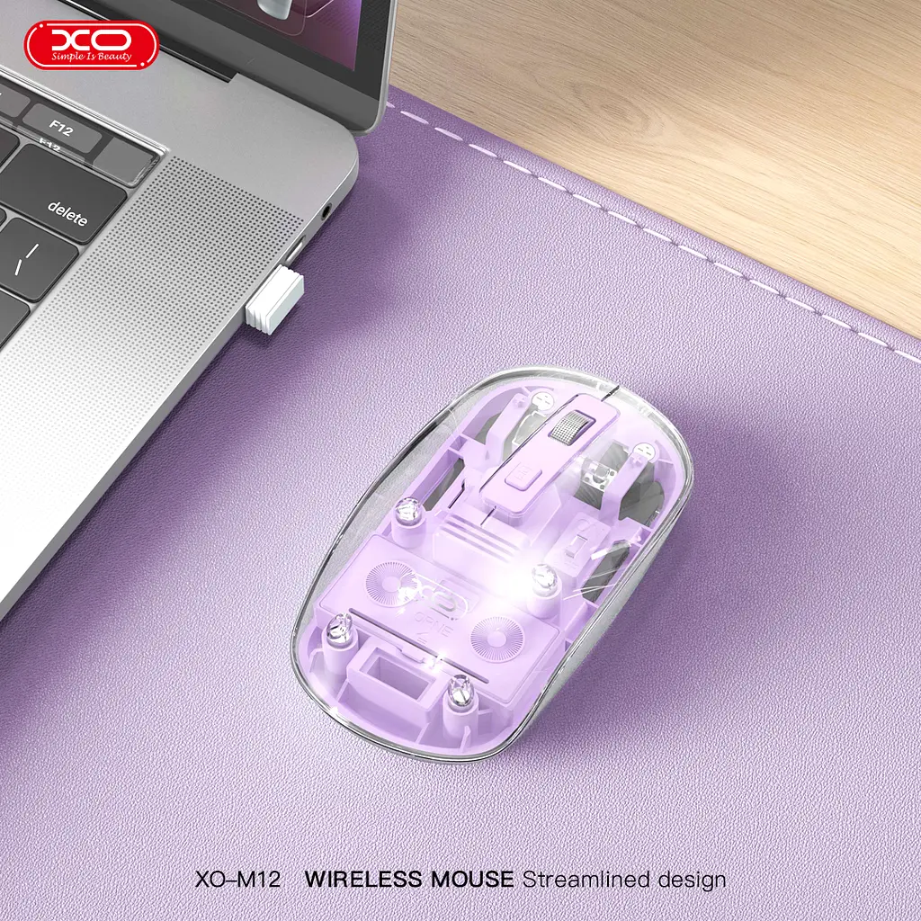 Компьютерная мышь XO M12 Bluetooth wireless transparent Purple teh0022040 - фото 3