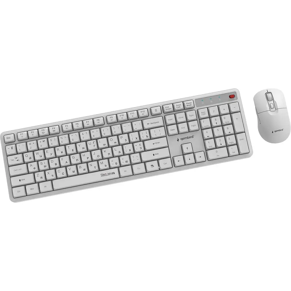 Комплект (Клавіатура та миша) Gembird KBS-WMS-01-W-CYRL White (KBS-WMS-01-W-CYRL) - фото 4