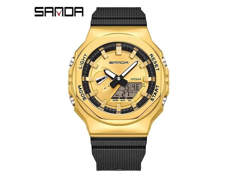 Чоловічий наручний годинник 3167 Gold Sanda acs0030941 - фото 2