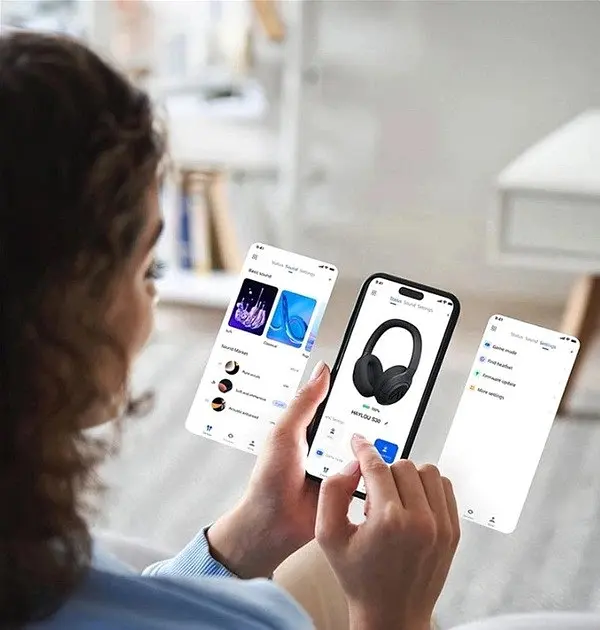 Навушники бездротові Haylou S30 Pro накладні темно сині Bluetooth 5.4 - фото 8