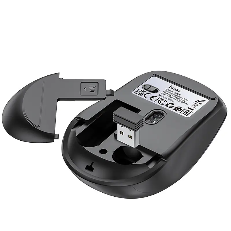 Мышь Hoco GM28 2.4G Black / Metal gray - фото 4