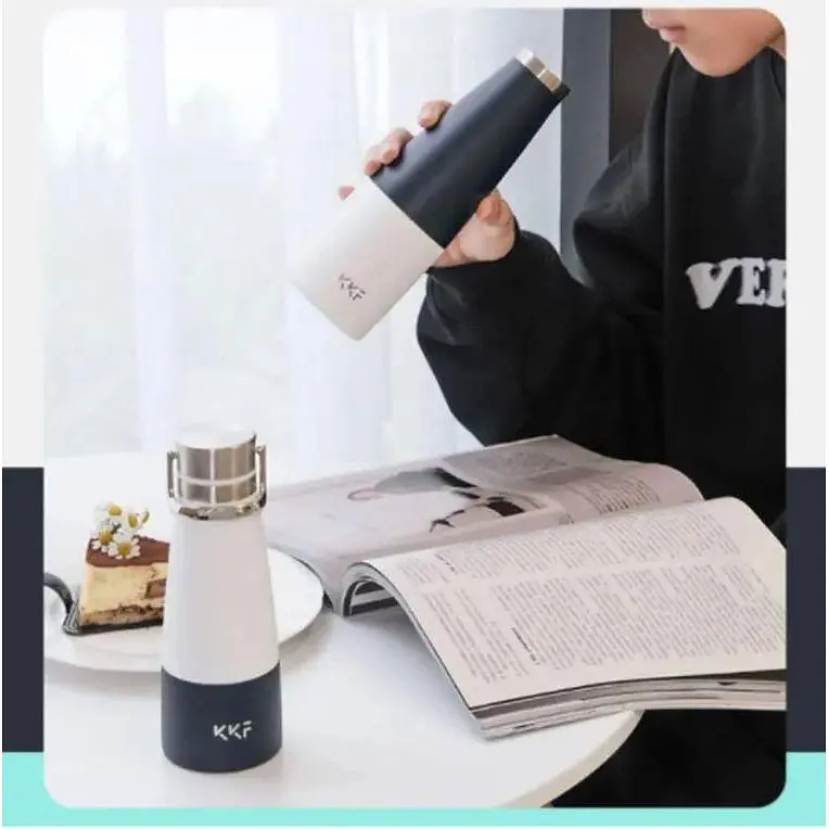 Термос Kiss Kiss Fish Yopin S-U47WS-E 475 мл Intelligent Thermal-insulation Water Cup бело-голубой - фото 4