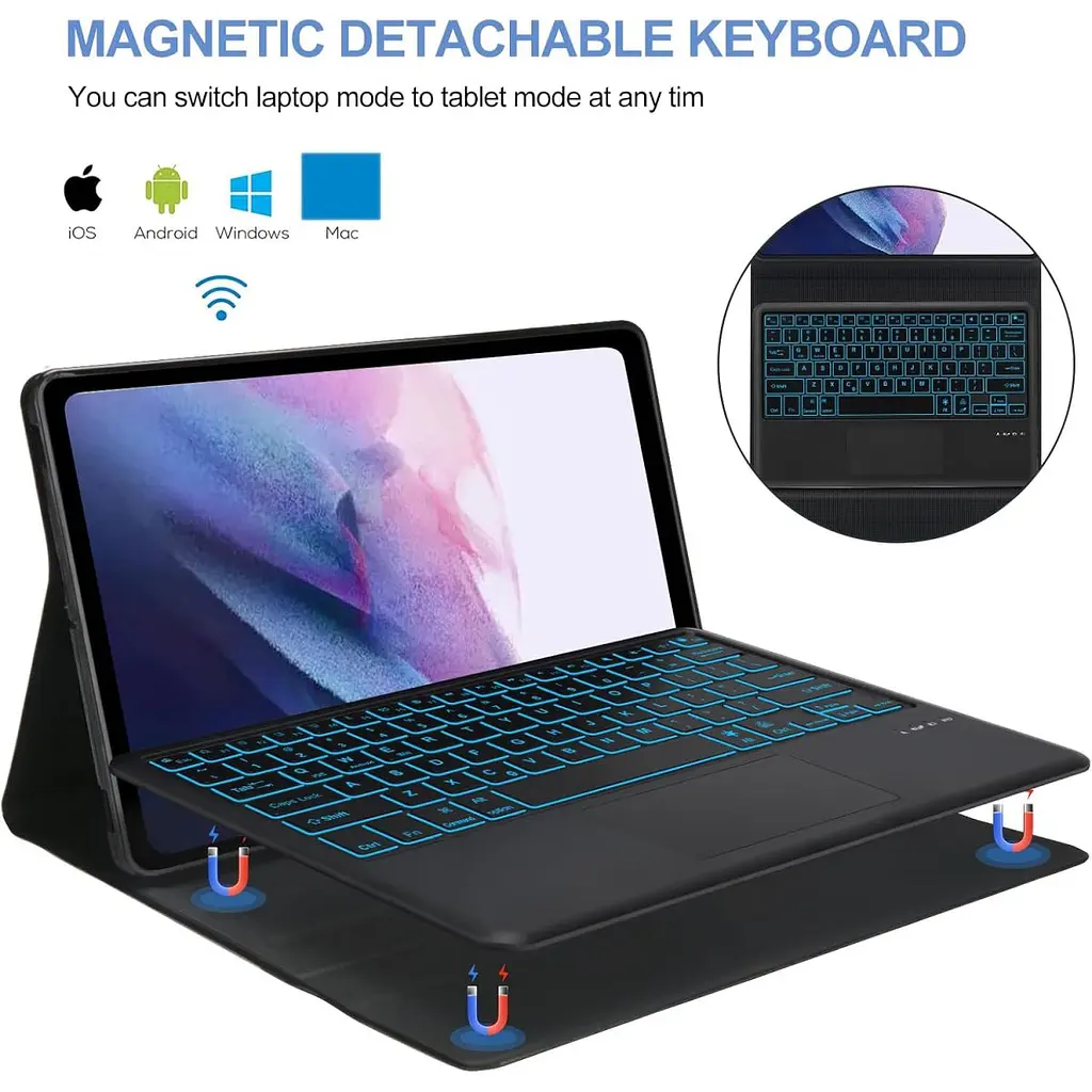 Чохол клавіатура Samsung Galaxy Tab S9 Plus / S9 FE+ / S10+ 12.4 SM X810 X816 X610 X616 X820 X826 BlueTooth Keyboard with TP - фото 5