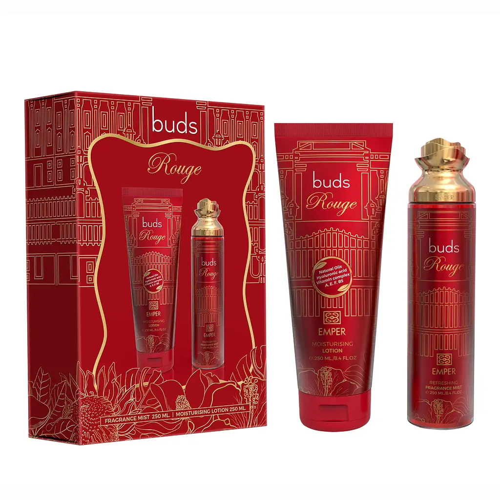 Подарунковий парфумований набір жіночий Emper Buds Rouge body mist 250 мл + лосьйон для тіла 250 мл (MM36016) - фото 2