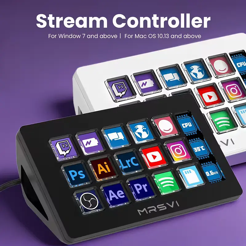 Stream Deck MRSVI 293S White — 16 LCD-кнопок для стріму, OBS і макросів, USB підключення, Білий - фото 3