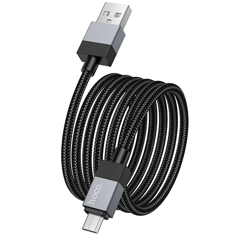 Дата кабель Hoco X110 Honorific USB to MicroUSB 2.4A 1 м Black - фото 3