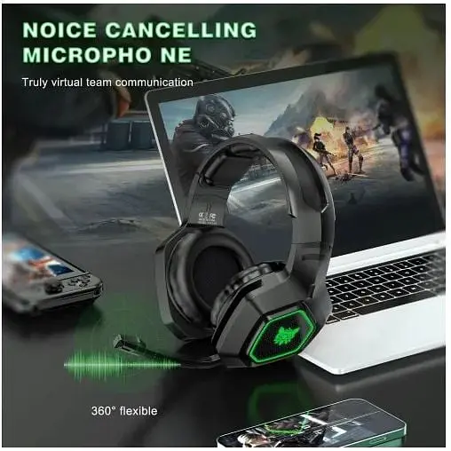 Наушники Onikuma K10 Gaming with LED 2 в 1 комбо 2.4Ghz и 3.5 mm - фото 4