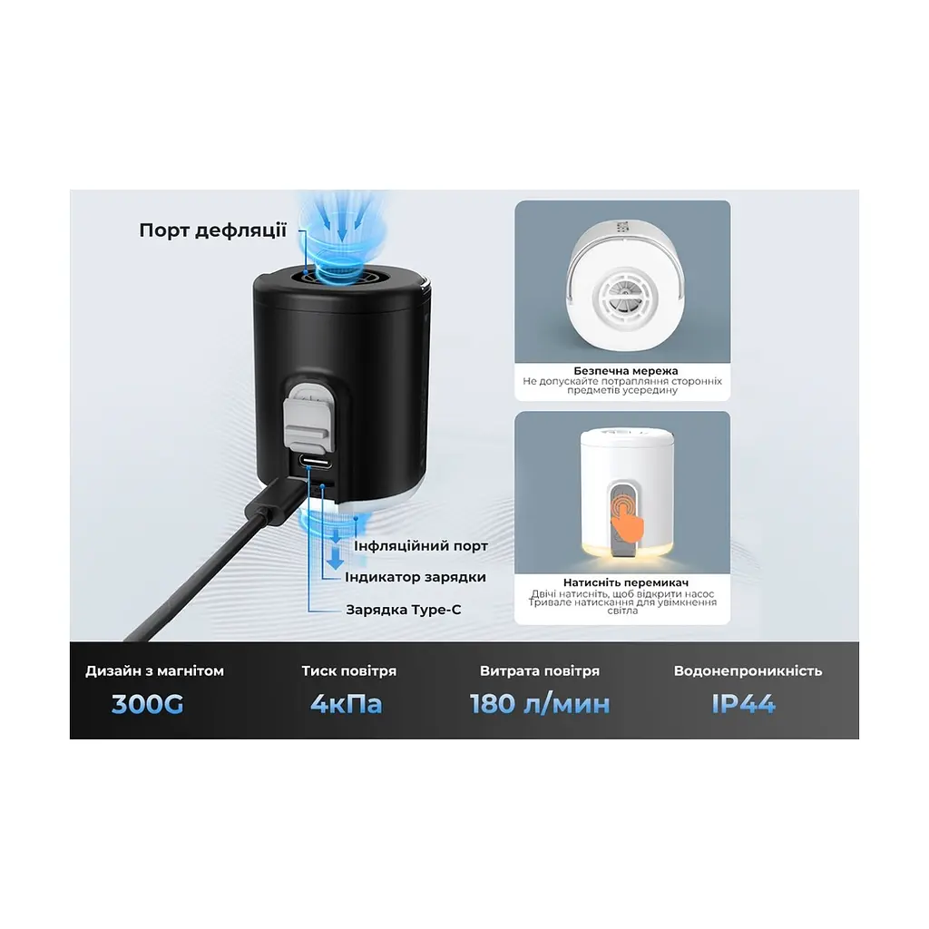 Ліхтар Flextail Tiny Pump 2X з функцією насосу білий (TY2X1600-WT-i) - фото 8
