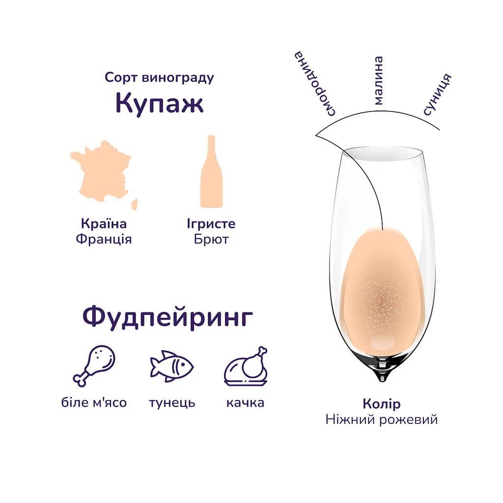 Вино ігристе Emilie Laurance Rose, рожеве, брют, 12%, 0,75 л (824369) - фото 5
