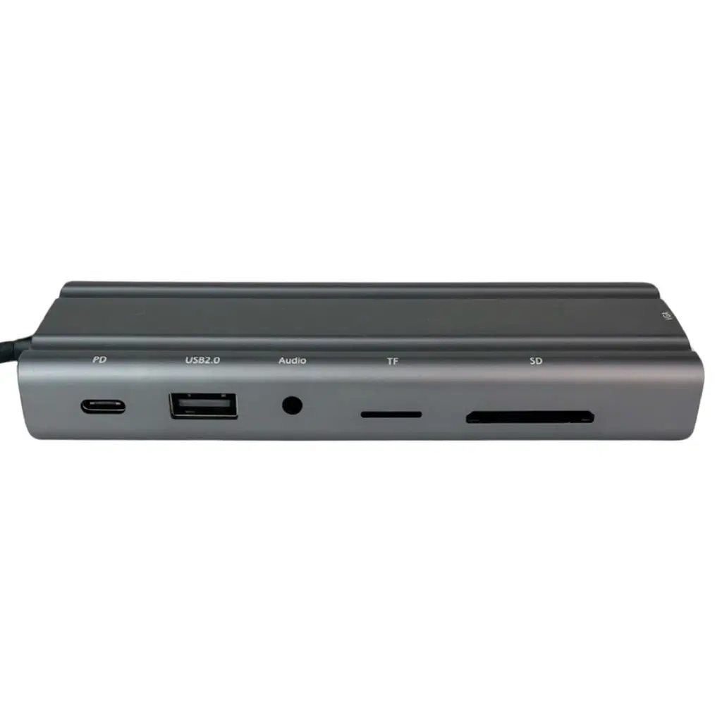 Концентратор Wondertech WT00586 Type-C Hub 10-в-1 для ноутбуків: 4x USB 3.0, 1x USB 2.0, HDMI, VGA, SD/TF, 3,5 мм jack - фото 2