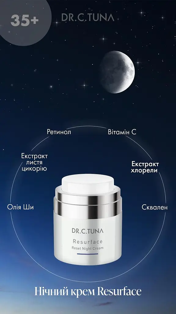 Зволожувальний нічний крем для обличчя Farmasi Resurface Dr. C. Tuna 50 мл - фото 3