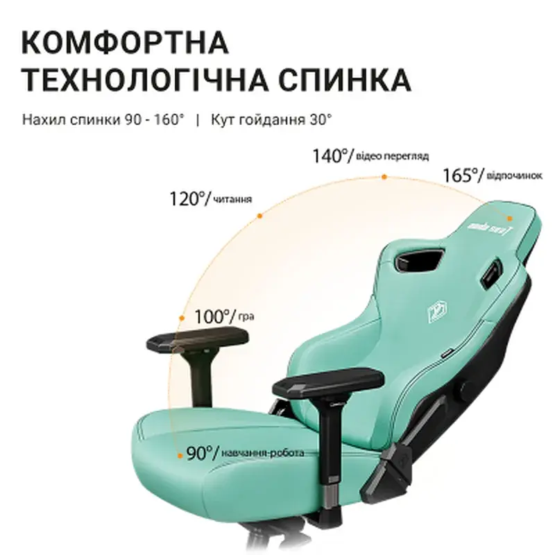 Крісло ігрове Anda Seat Kaiser 3 Size XL Black (AD12YDC-XL-01-B-PV/C) - фото 11