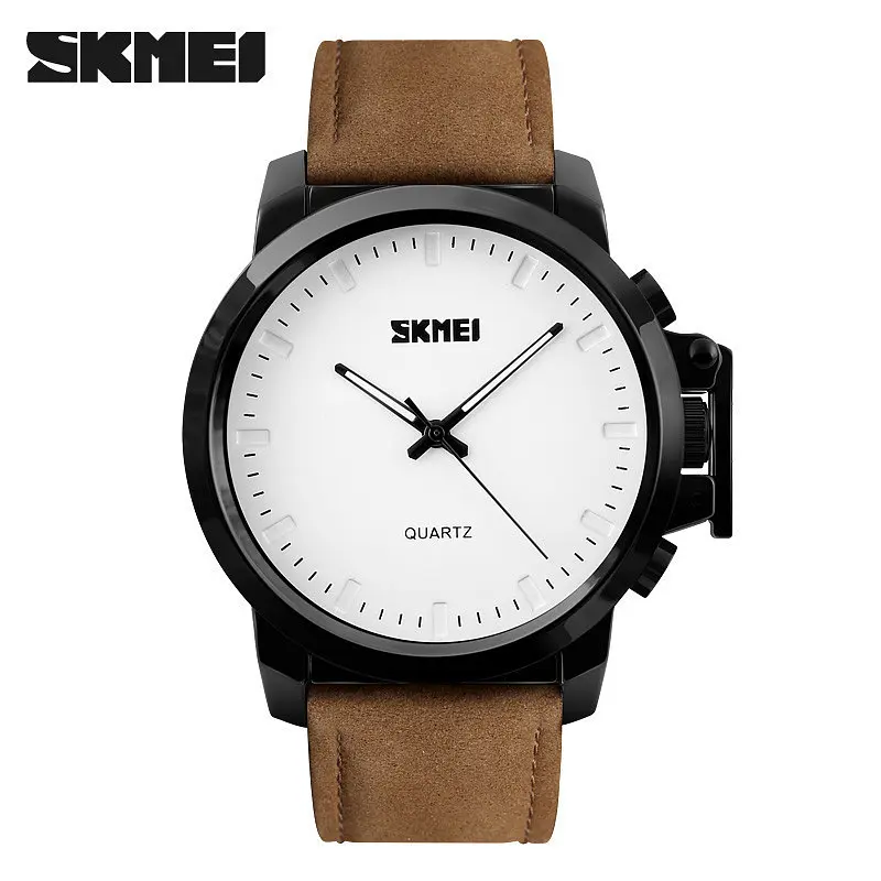 Класичний чоловічий годинник Skmei 1208 чорний з білим циферблатом - фото 8