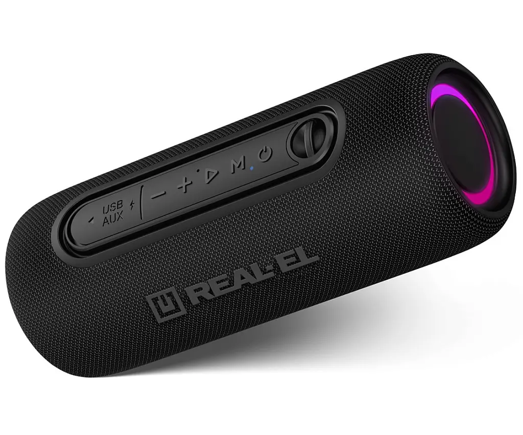 Портативная колонка REAL-EL RX715 10 W Bluetooth TWS, RGB, Black - фото 2