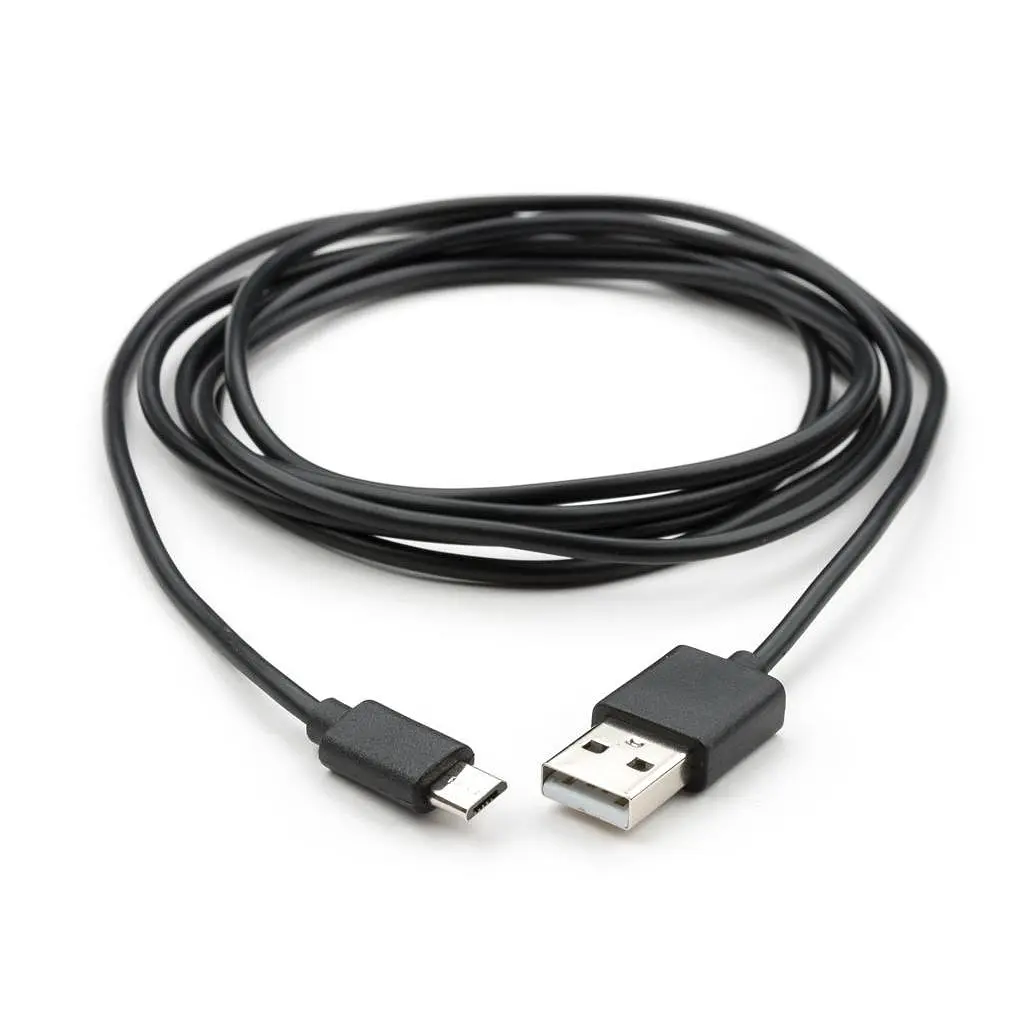 Дата кабель USB 2.0 AM to Micro 5P PVC 1.8m black Vinga (VCPDCM1.8BK) - фото 2