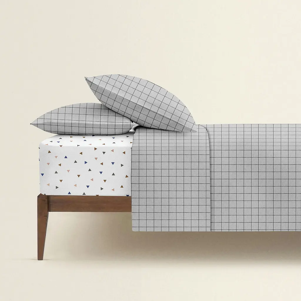 Комплект постільної білизни Cosas Grey geometry CS8 Євро сірий (CellAshgrey_DeltaColor_200) - фото 2