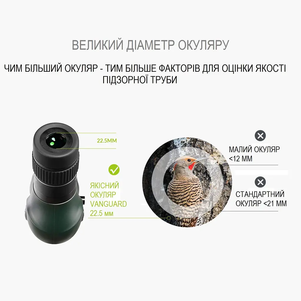 Підзорна труба Vanguard VEO HD 80A 20-60x80/45 WP (VEO HD 80A), Темно-зелений - фото 11