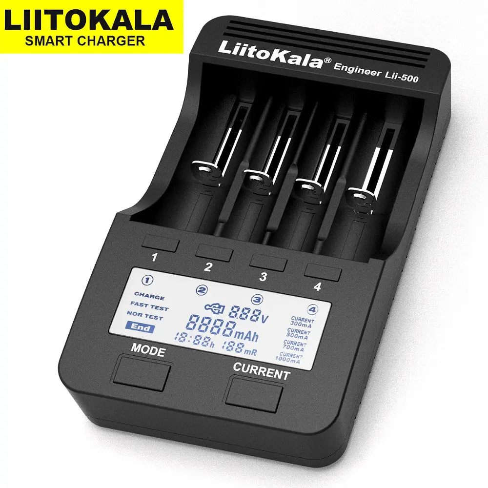Зарядний пристрій Liitokala Lii-500 на 4 канали (для Ni-MH, Ni-CD, Li-Ion) з блоком живлення + автоадаптер - фото 8