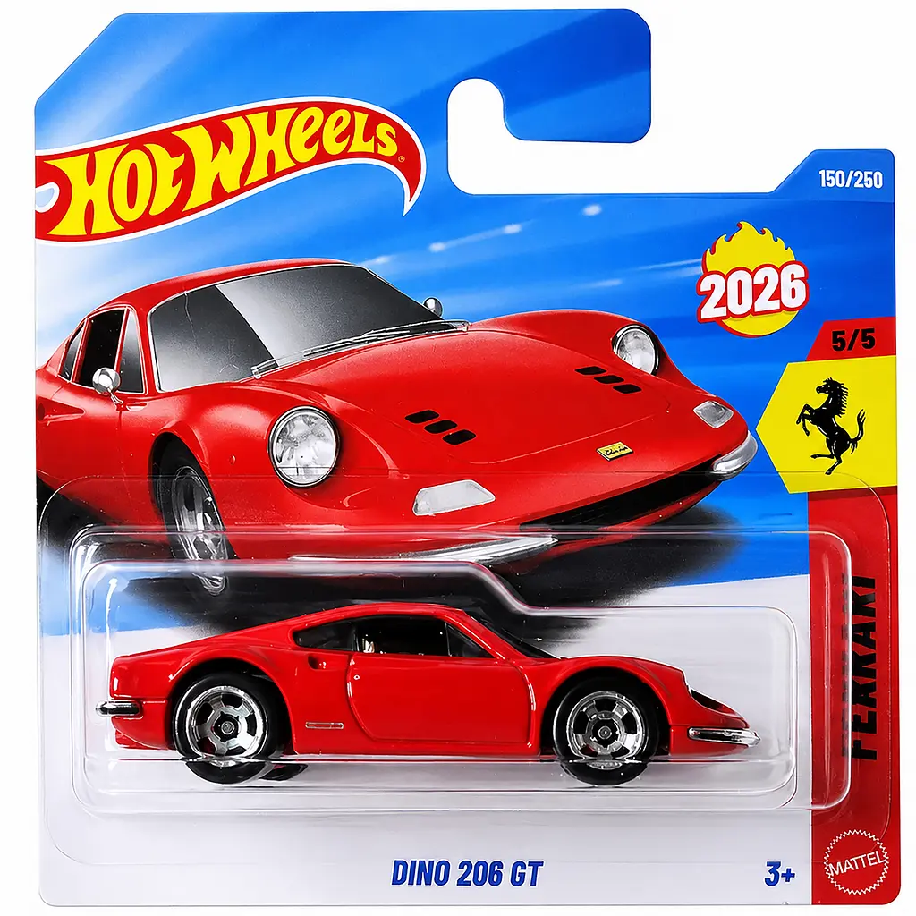 Базова машинка Hot Wheels Ferrari Dino 206 GT червона (5785) JJH56-N521