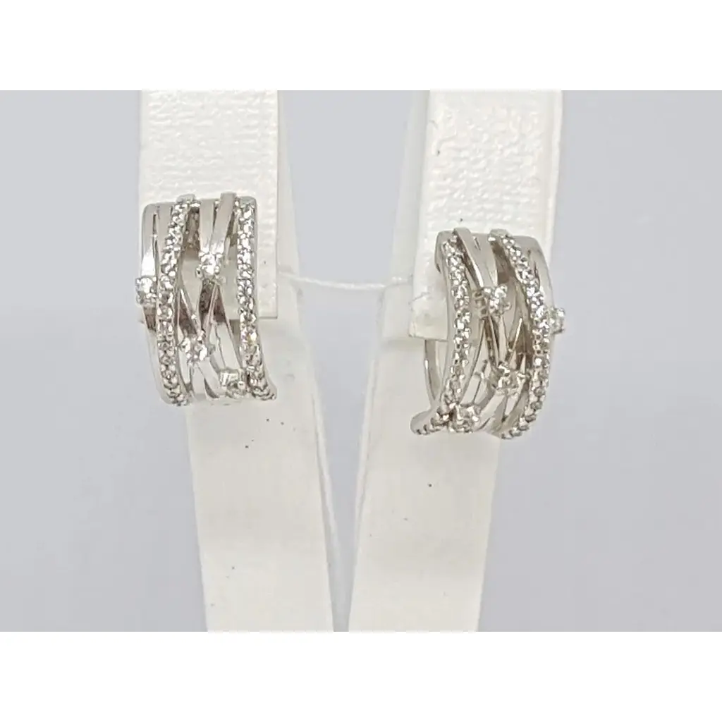 Золоті сережки Столична Ювелірна Фабрика з фіанітами. 110185Б - фото 3