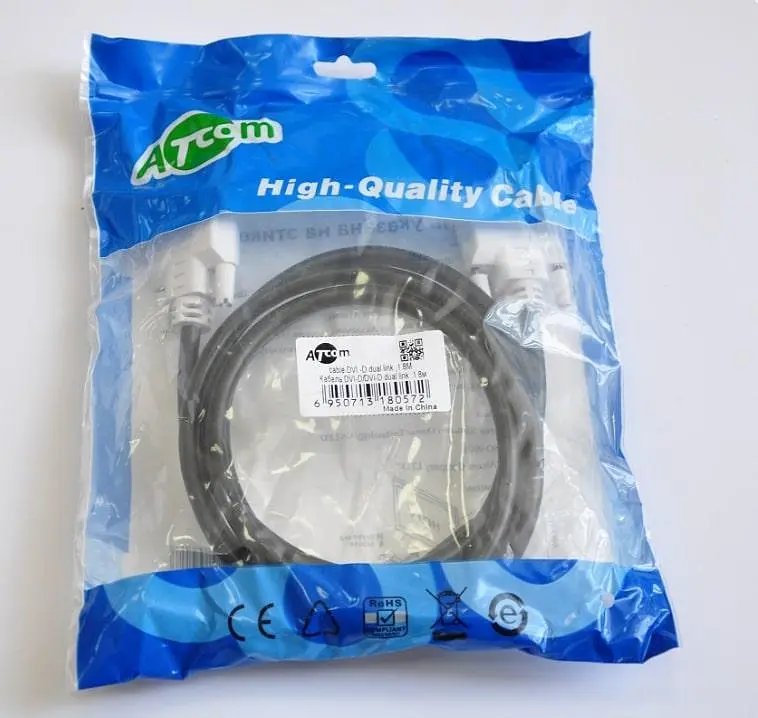 Кабель Atcom DVI - DVI (M\M), 1.8 м, чорно-білий (8057) - фото 3