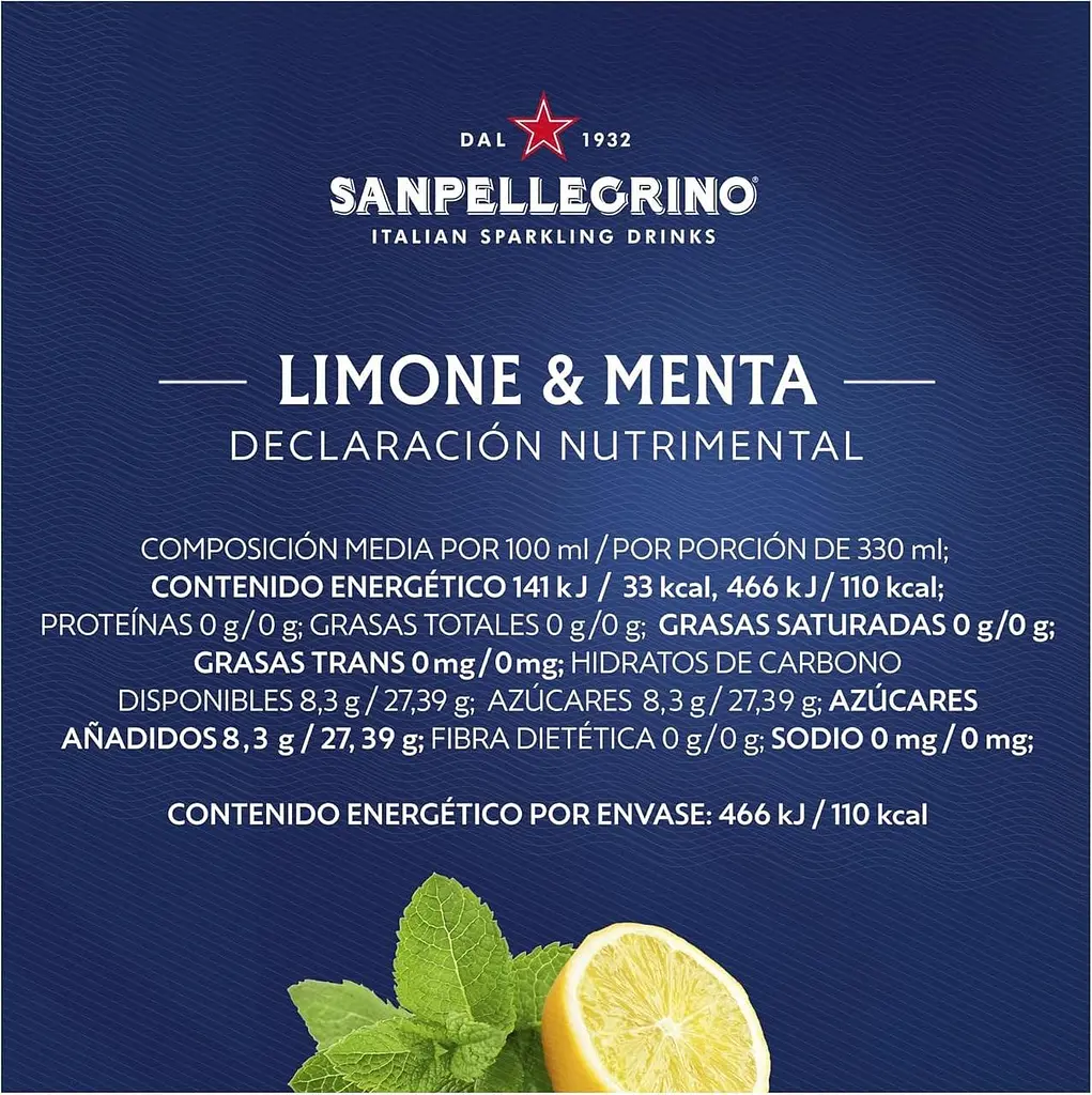 Газований напій Sanpellegrino Limone Menta 330 мл - фото 8