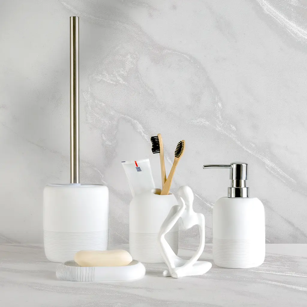 Набір аксесуарів для ванної кімнати МВМ My Home MVM-12: BA-02, BA-03, BA-04, BA-06, DH-ST-16-1, білий (MVM-MH-12 WHITE) - фото 5