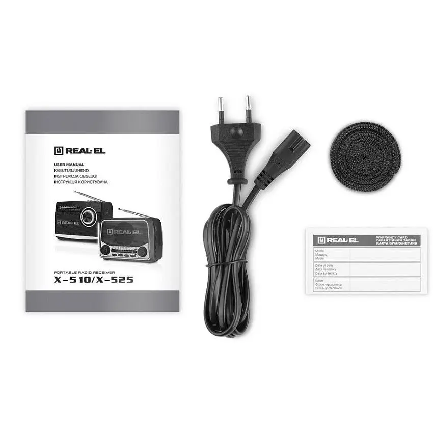Радиоприемник портативный REAL-EL X510 Black с фонариком - фото 7