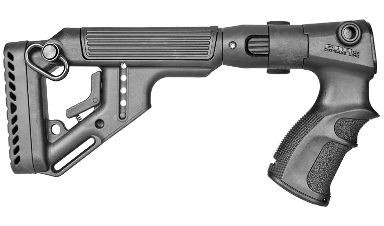 Приклад складной Fab Defense для Rem 870 с пистолетной рукояткой регулируемая щека черный - фото 2