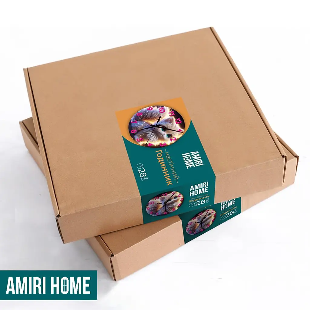 Настенные часы AMIRI HOME Белый котик 28 см бесшумный без стекла VG1010 - фото 5