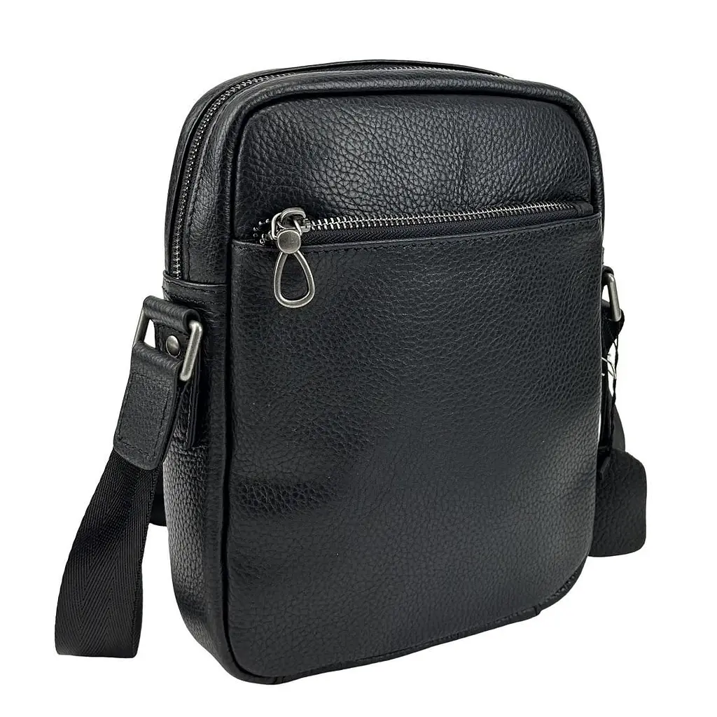 Чоловічий месенджер із м'якої шкіри Tiding Bag 1639A чорний - фото 5
