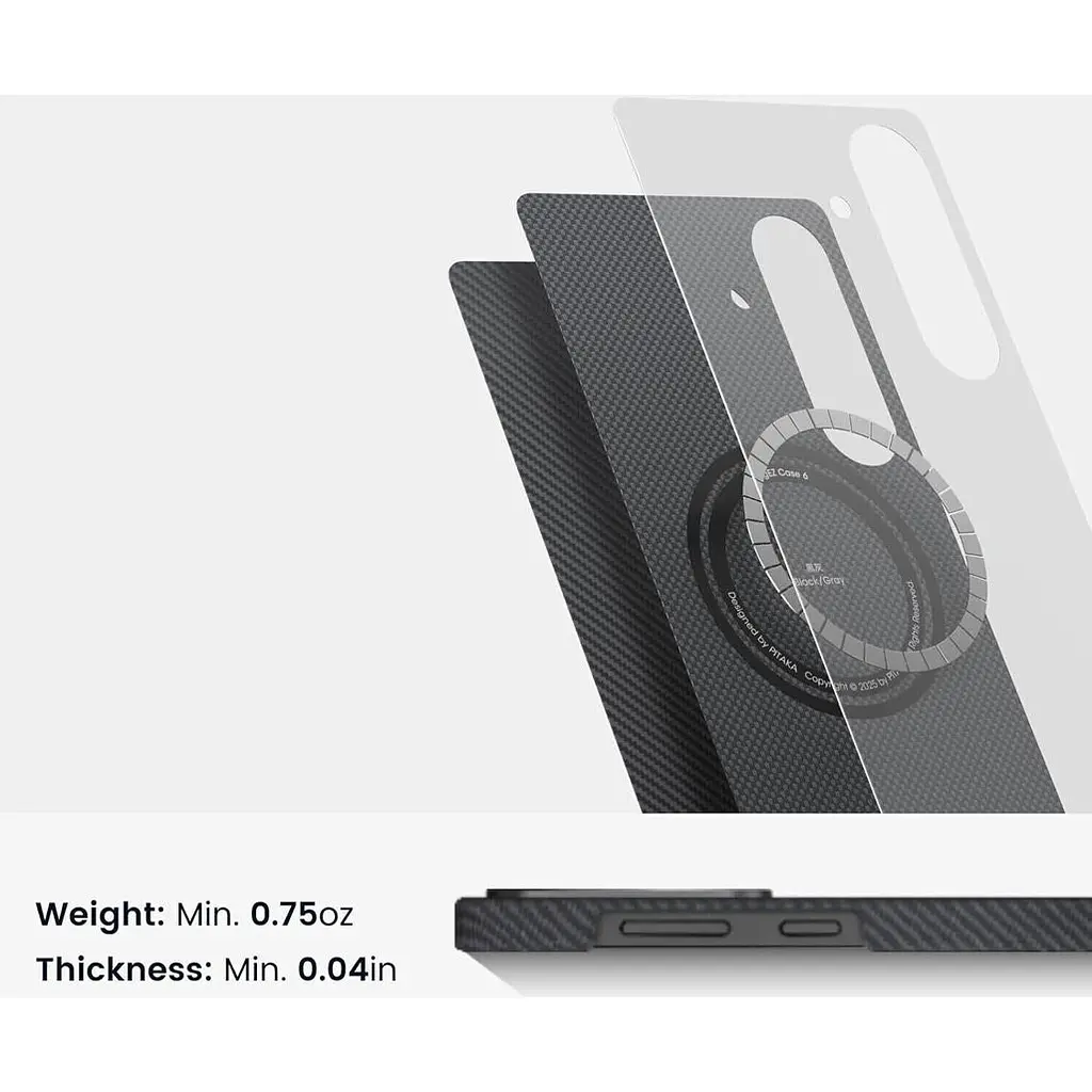 Чехол Pitaka MagEZ Ultra-Slim Classic Twill 600D для Samsung Galaxy S25 Plus Black/Grey (KS2501S) [128410] - фото 5
