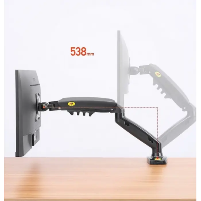 Настольный крепеж для двух мониторов NB F160 17-30 дюймов кронштейн Черный - фото 6