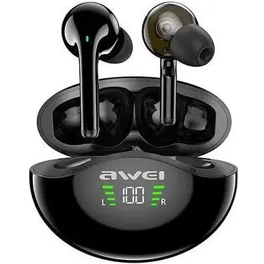 Наушники беспроводные Awei T15P TWS Bluetooth стерео гарнитура черная - фото 2