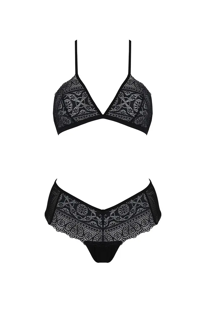 Комплект Passion KERRIA BIKINI black, L/XL, бралет і трусики-бікіні - фото 3
