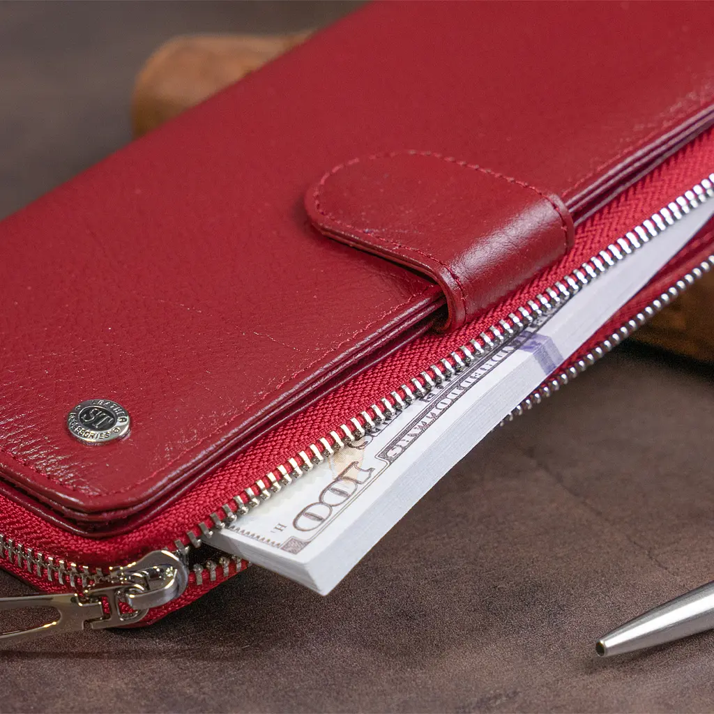 Женский кожаный кошелек ST Leather 19х9.5х2.5 см acs0016016 - фото 8
