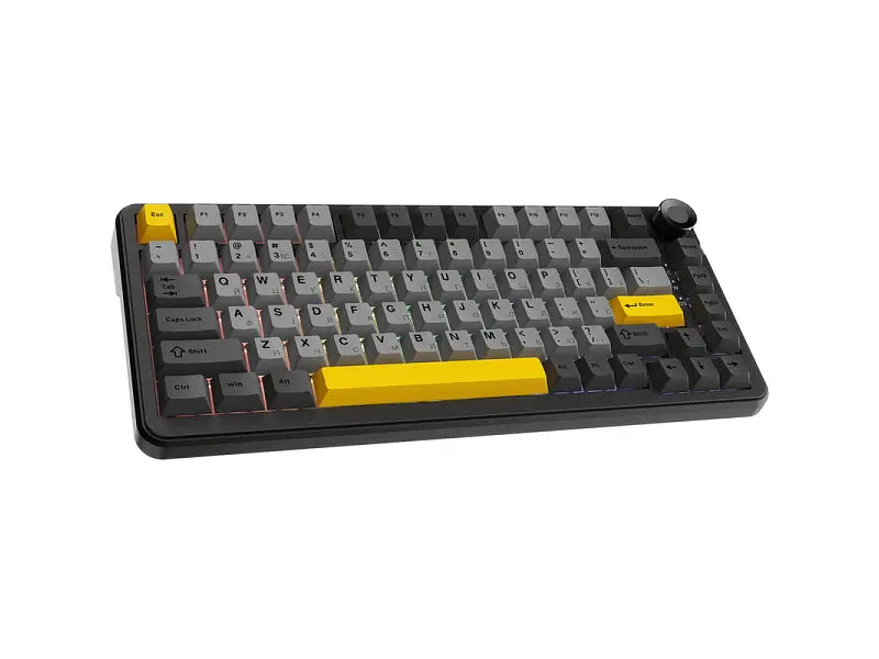 Клавіатура Ajazz AK820 Max Plus Black Grey Yellow (AK820MAX-DD-BGY) - фото 2