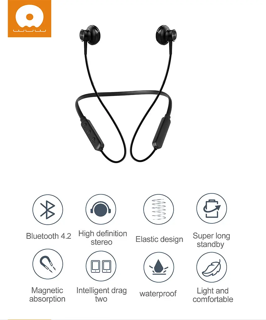 Навушники бездротові WUW R40 Bluetooth стереогарнітура чорна - фото 7
