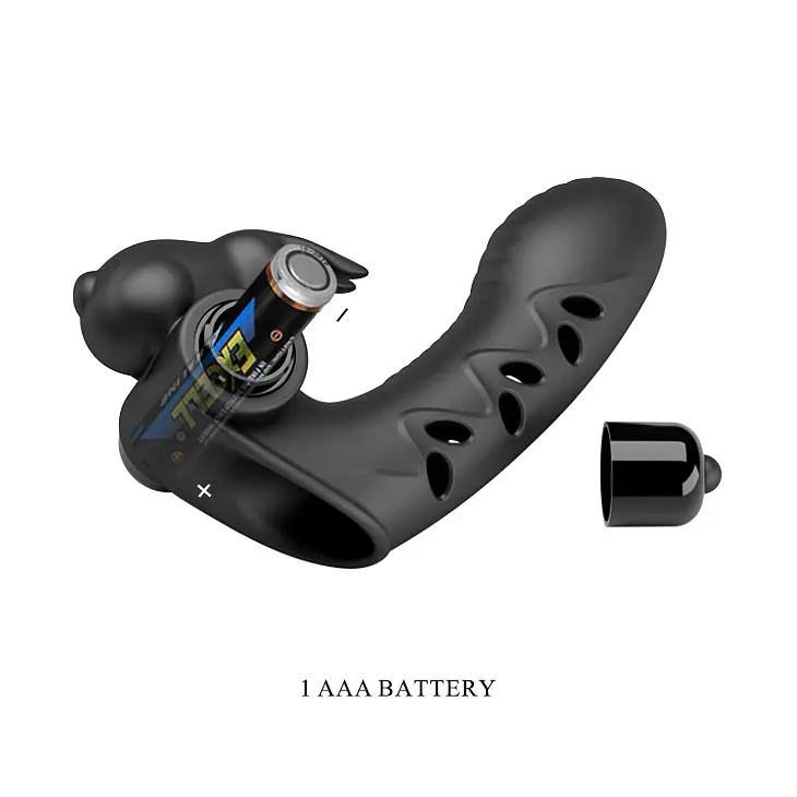 Насадка на палець з вібрацією Pretty Love Vance 10.3 см чорний - фото 6