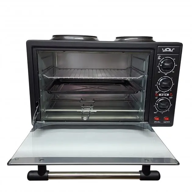 Духовка VOV VEOHP-30L з 2 конфорками 30 л нержавіюча сталь - фото 5