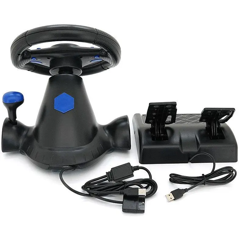 Руль гоночный игровой вибрационный с педалями Voltronic R3/1FX для PC/PS2/PS3 - фото 4