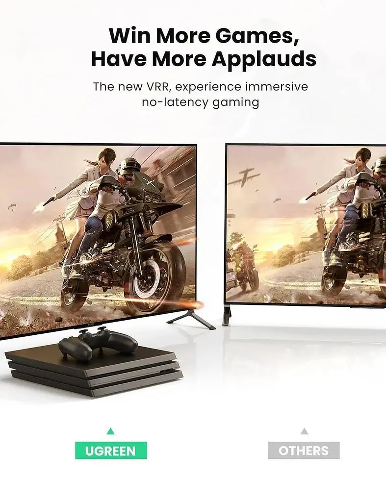Кабель видео Ugreen HDMI 2.1 8K 3D 48Gbps HDR 1М Black (HD140) - фото 5