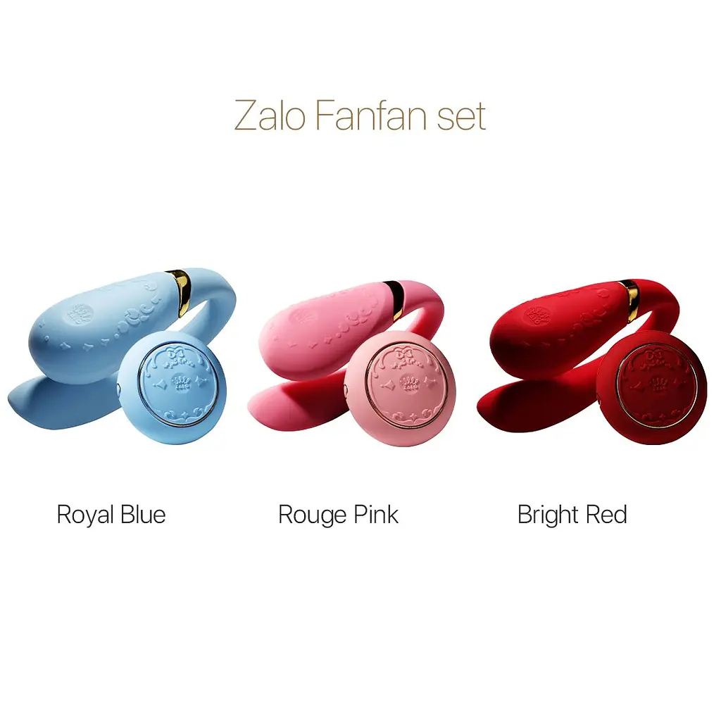 Смартвібратор для пар Zalo Fanfan set Rouge Pink, пульт ДК - фото 9