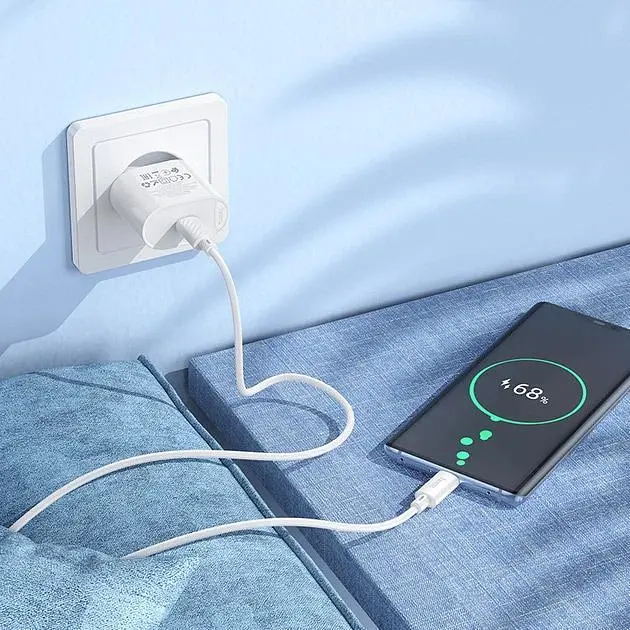 Мережевий зарядний пристрій Hoco C109A USB-C 20w White (6942007656658) [162329] - фото 9