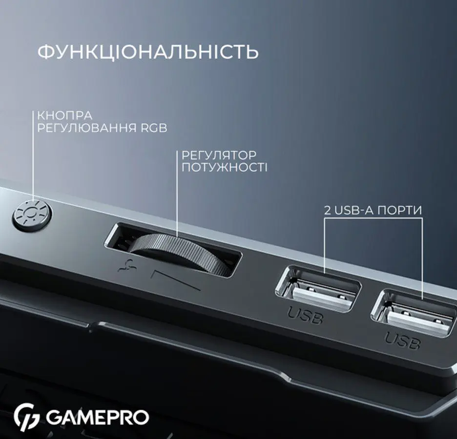 Охлаждающая подставка для ноутбука до 15,6 дюйма GamePro GPCP-590 RGB 2xUSB 6xfans - фото 5