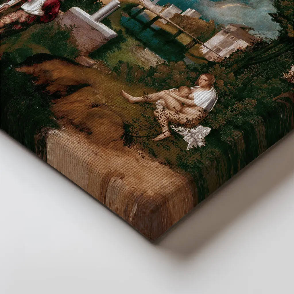 Інтер'єрна картина Буря, Джорджоне, Giorgione, The Tempest, інтер'єрний декор, 60×60 см (id6973) - фото 3